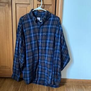 Brooks Brothers Blue Plaid Buttondown, Size XL